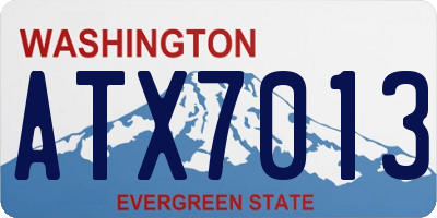 WA license plate ATX7013