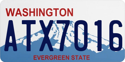 WA license plate ATX7016