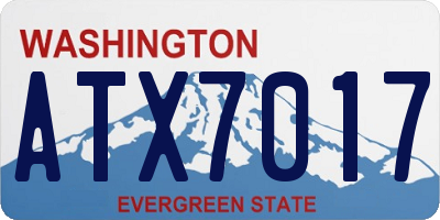 WA license plate ATX7017