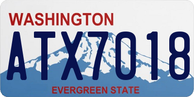 WA license plate ATX7018