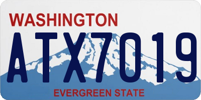 WA license plate ATX7019