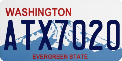 WA license plate ATX7020