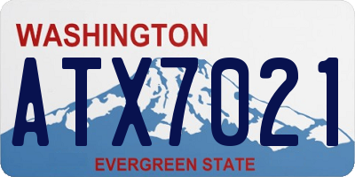 WA license plate ATX7021