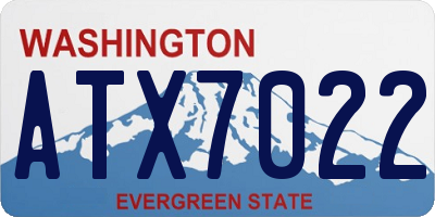 WA license plate ATX7022
