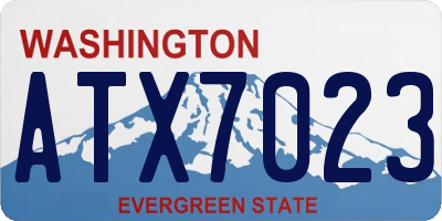 WA license plate ATX7023