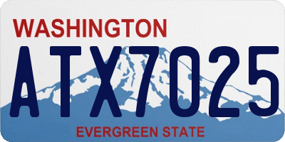 WA license plate ATX7025