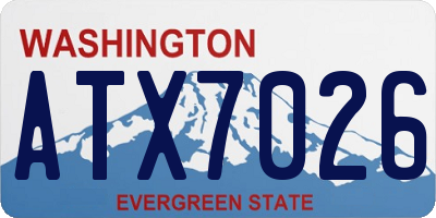 WA license plate ATX7026