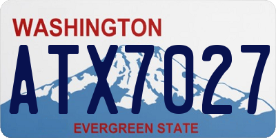 WA license plate ATX7027