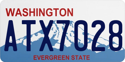 WA license plate ATX7028