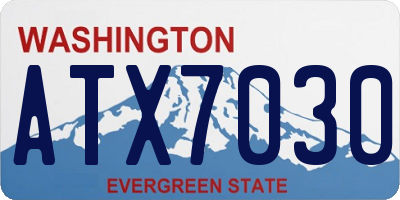WA license plate ATX7030