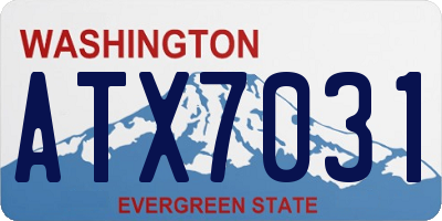 WA license plate ATX7031