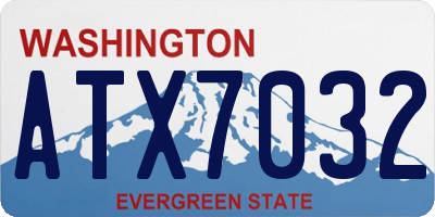 WA license plate ATX7032
