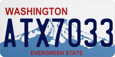 WA license plate ATX7033