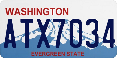 WA license plate ATX7034
