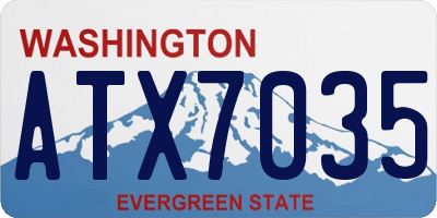 WA license plate ATX7035
