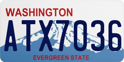 WA license plate ATX7036