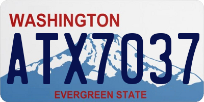 WA license plate ATX7037
