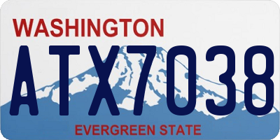 WA license plate ATX7038