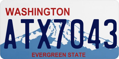 WA license plate ATX7043