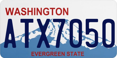 WA license plate ATX7050