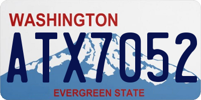 WA license plate ATX7052
