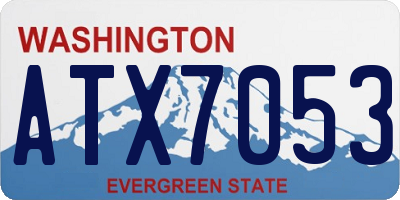 WA license plate ATX7053