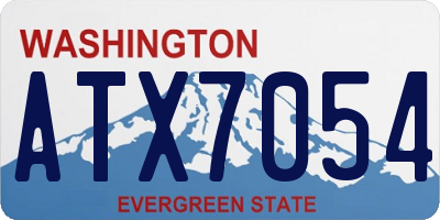 WA license plate ATX7054
