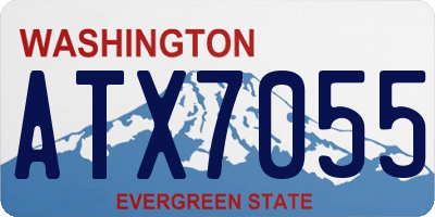 WA license plate ATX7055