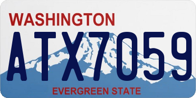 WA license plate ATX7059