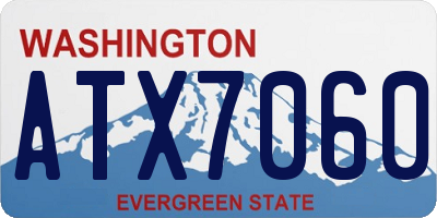 WA license plate ATX7060