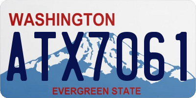 WA license plate ATX7061
