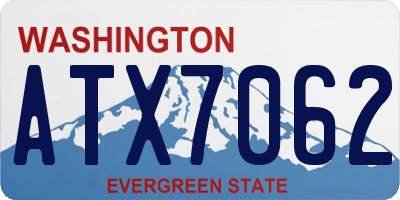 WA license plate ATX7062