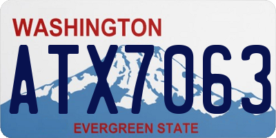WA license plate ATX7063