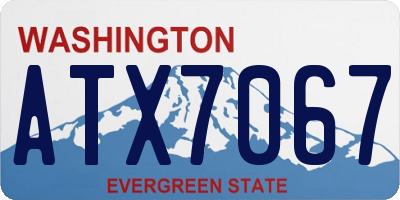 WA license plate ATX7067