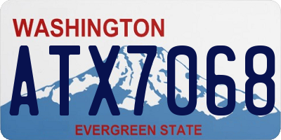 WA license plate ATX7068