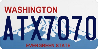 WA license plate ATX7070