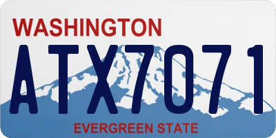 WA license plate ATX7071