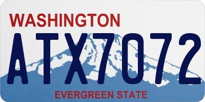 WA license plate ATX7072