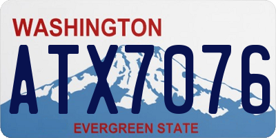 WA license plate ATX7076