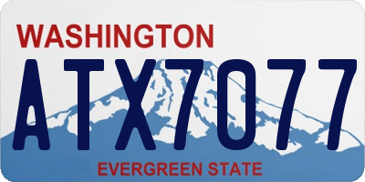 WA license plate ATX7077