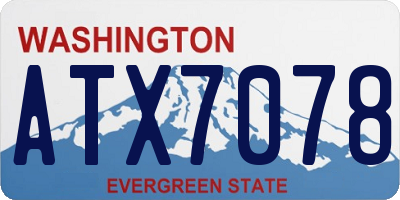 WA license plate ATX7078