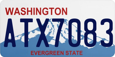 WA license plate ATX7083