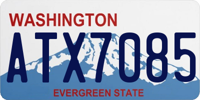 WA license plate ATX7085