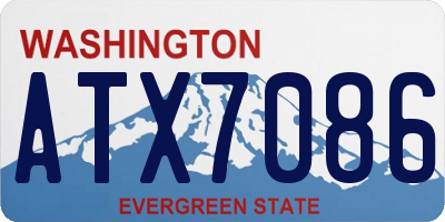 WA license plate ATX7086
