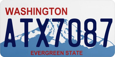 WA license plate ATX7087