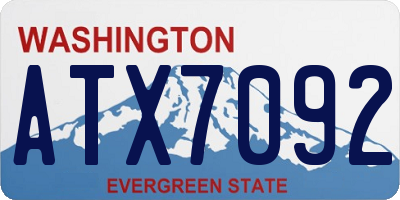 WA license plate ATX7092