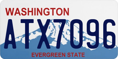 WA license plate ATX7096