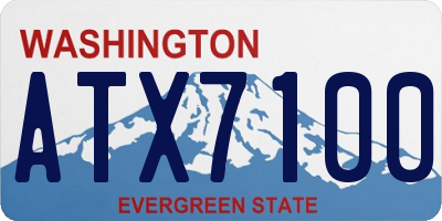 WA license plate ATX7100