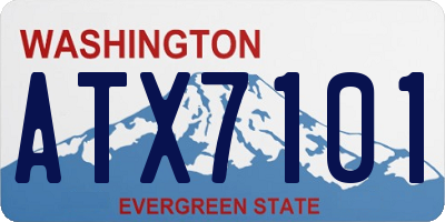 WA license plate ATX7101