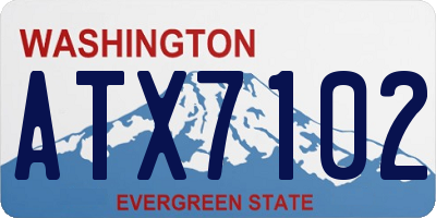 WA license plate ATX7102